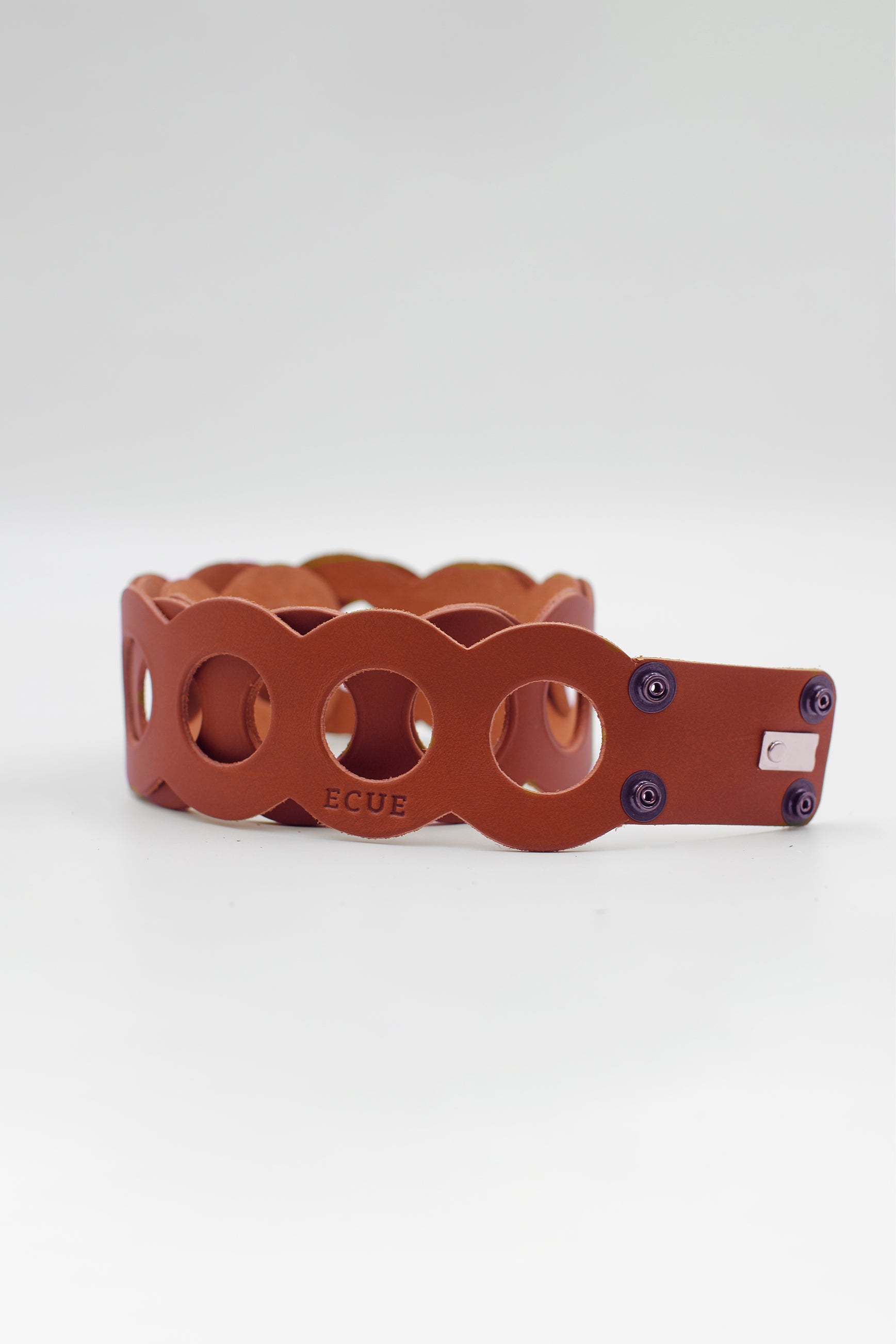 Camel Circles Belt with Blue Agate