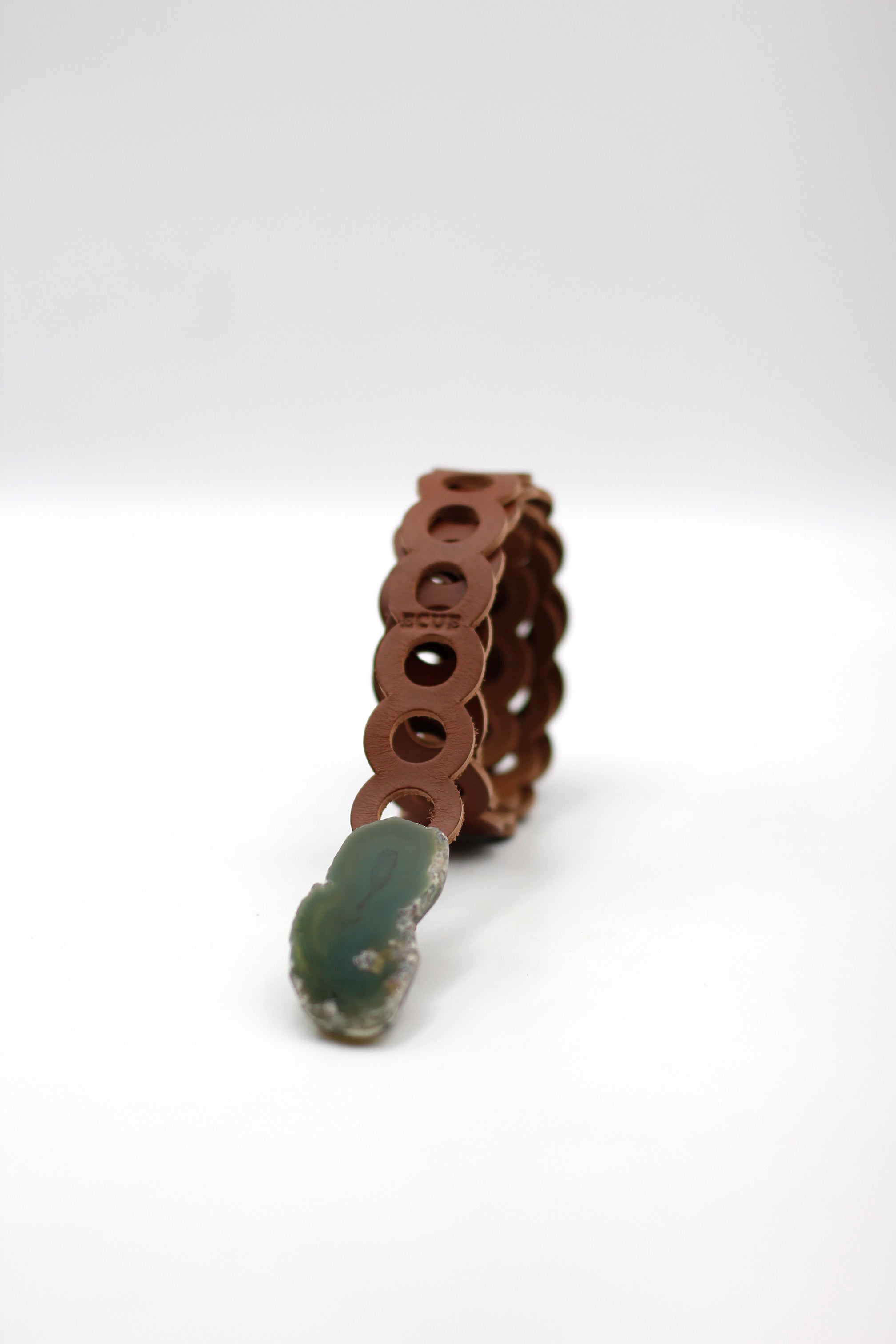 Small Camel Circle Belt with Green Agate
