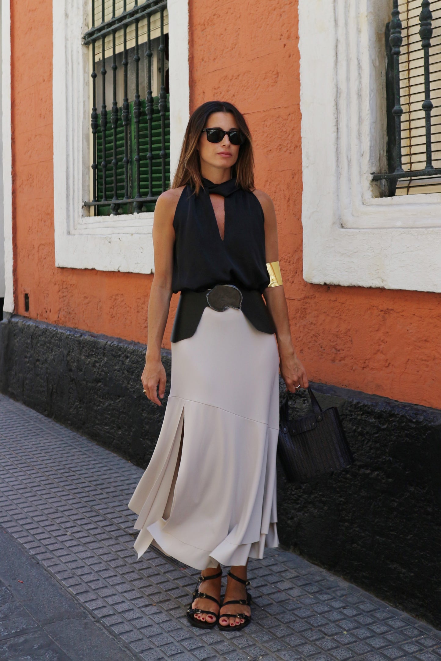 cinturon ancho negro modelo