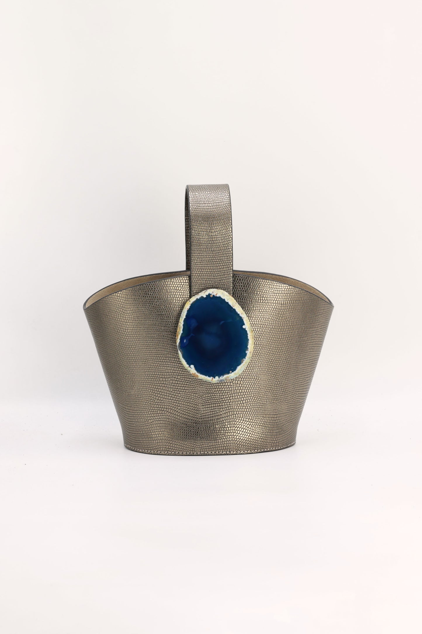 Bolso Zoe Grabado Plomo Ágata Azul