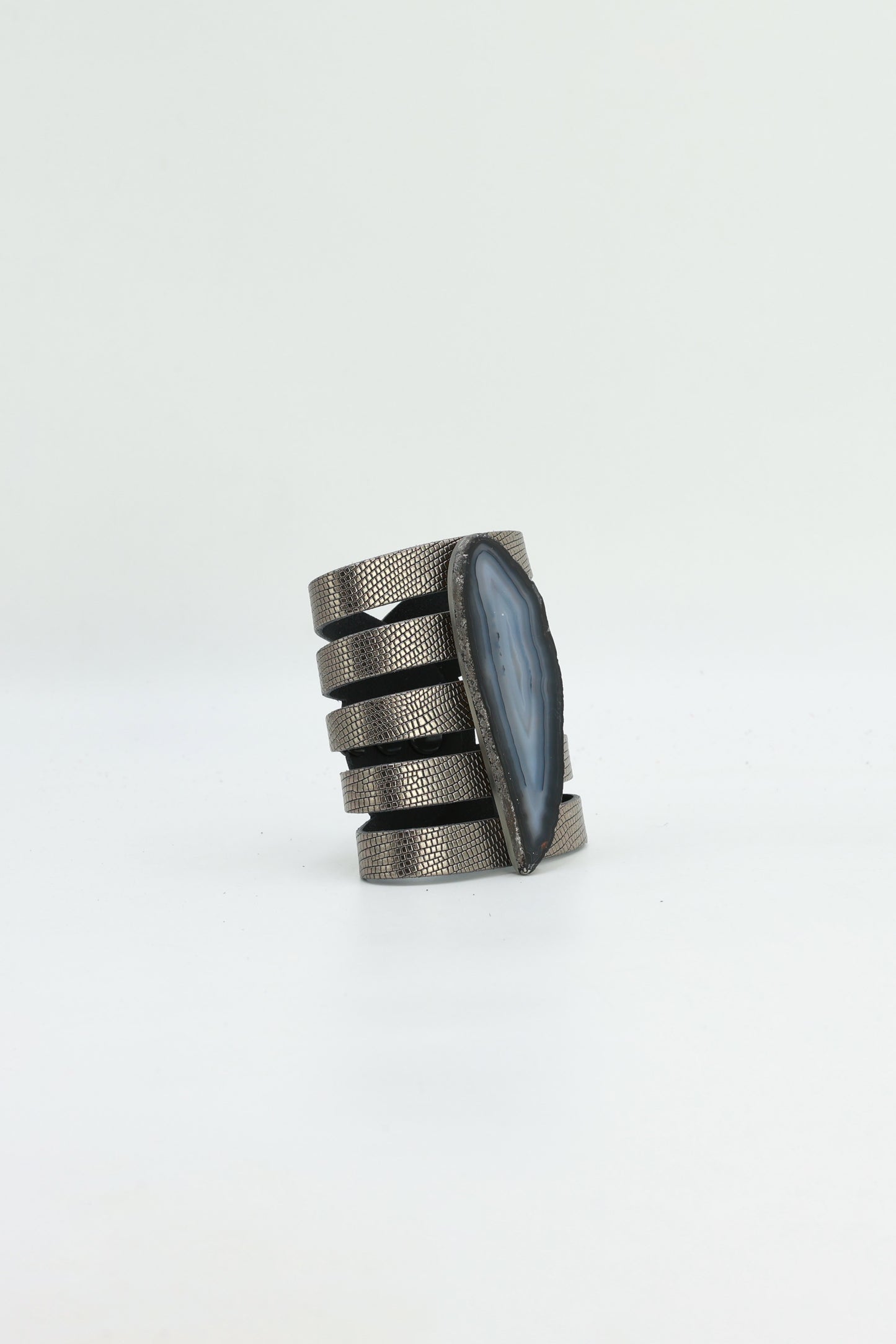 Brazalete Sol Plomo Ágata Natural