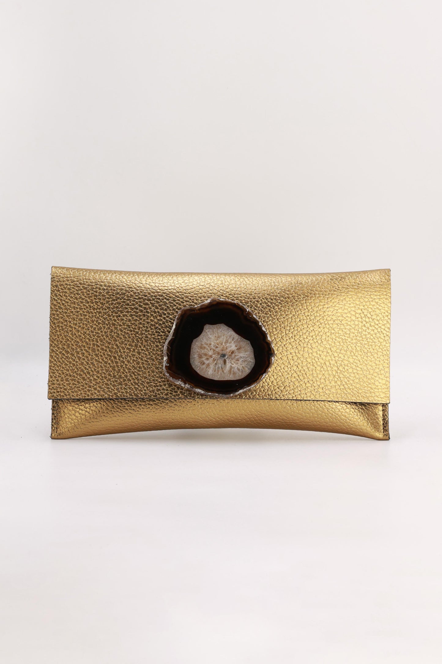 Cartera Maxi Dorada Ágata Natural