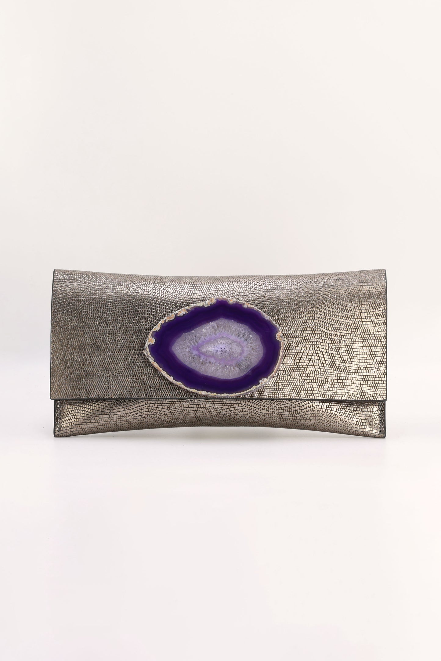 Cartera Maxi Premium Grabado Plomo Ágata Morada