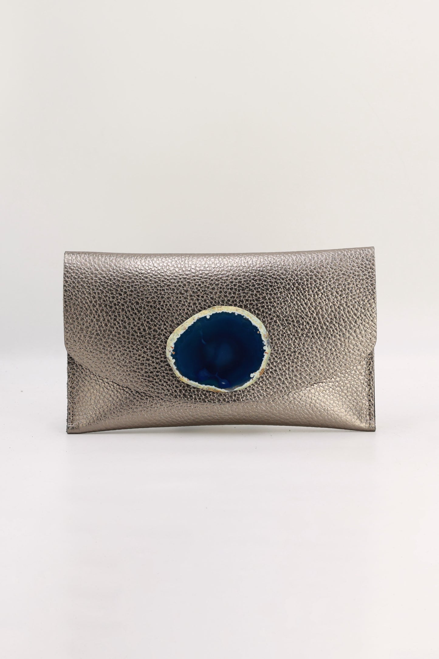 Cartera Midi Bronce Ágata Azul