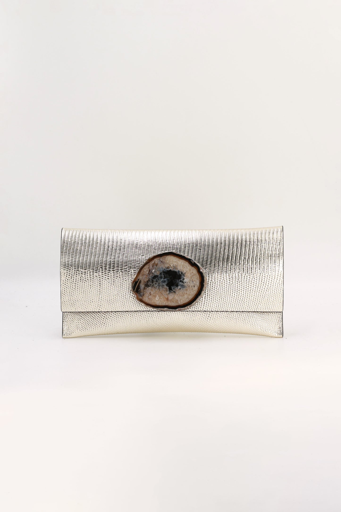 Cartera Mini Premium Grabado Dorado Claro Ágata Natrual