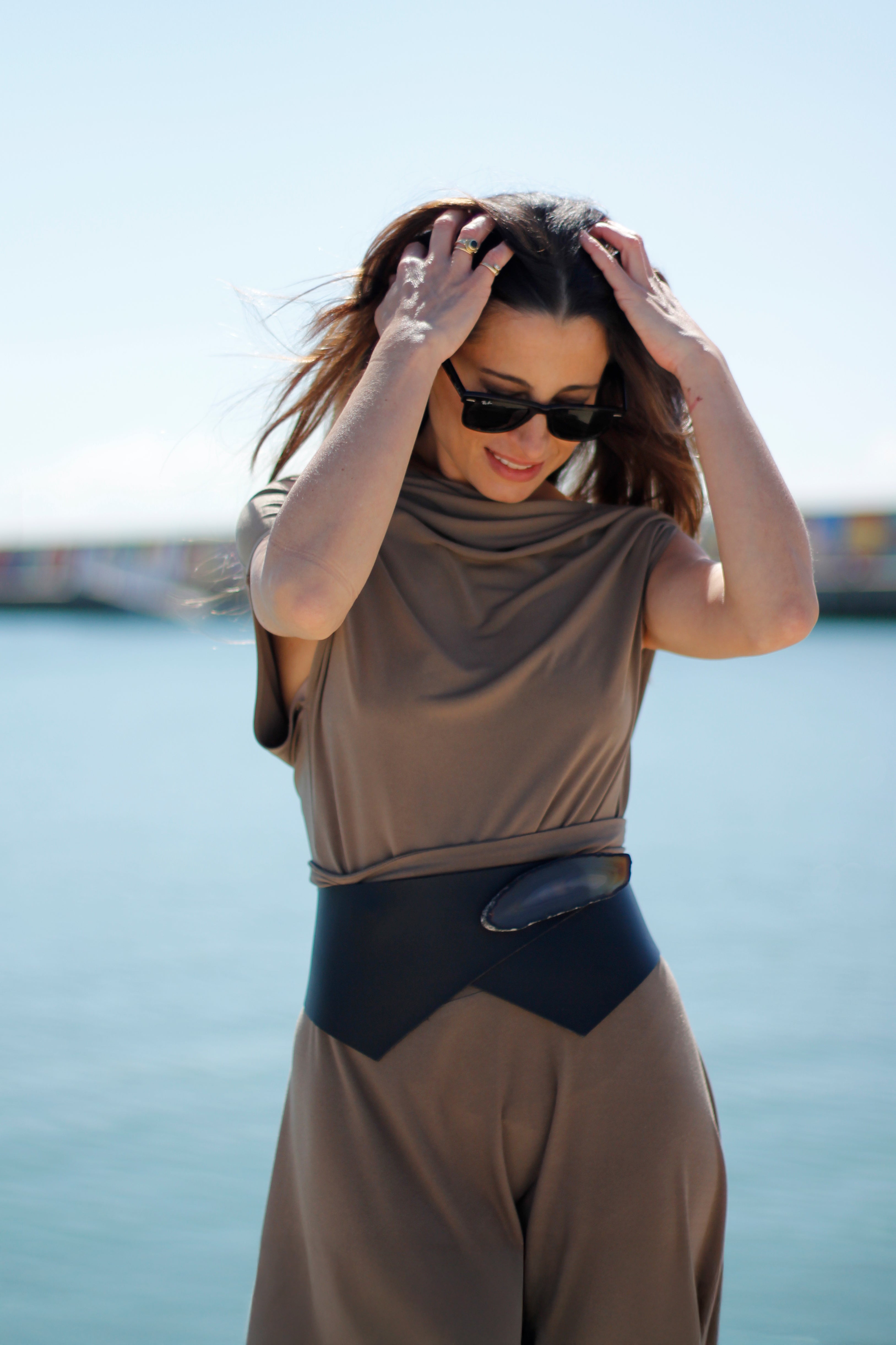 Natural Agate Black Falla Belt