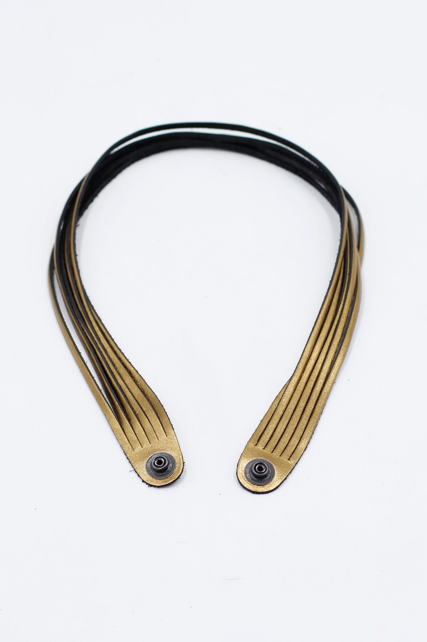 Collar Tiras Dorado Ágata Verde