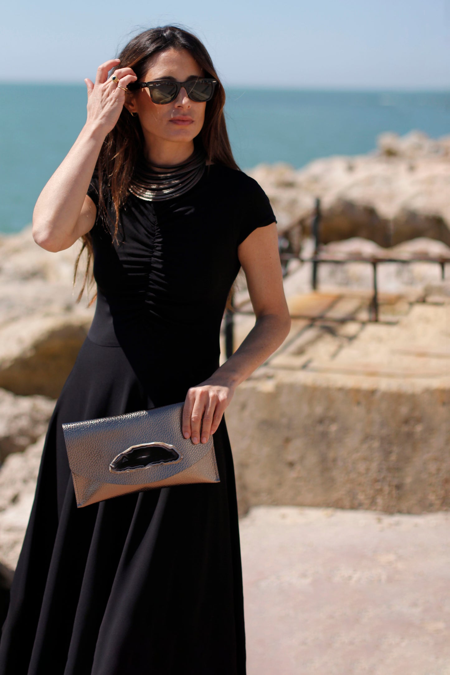 Cartera Midi Bronce - Ágata Natural