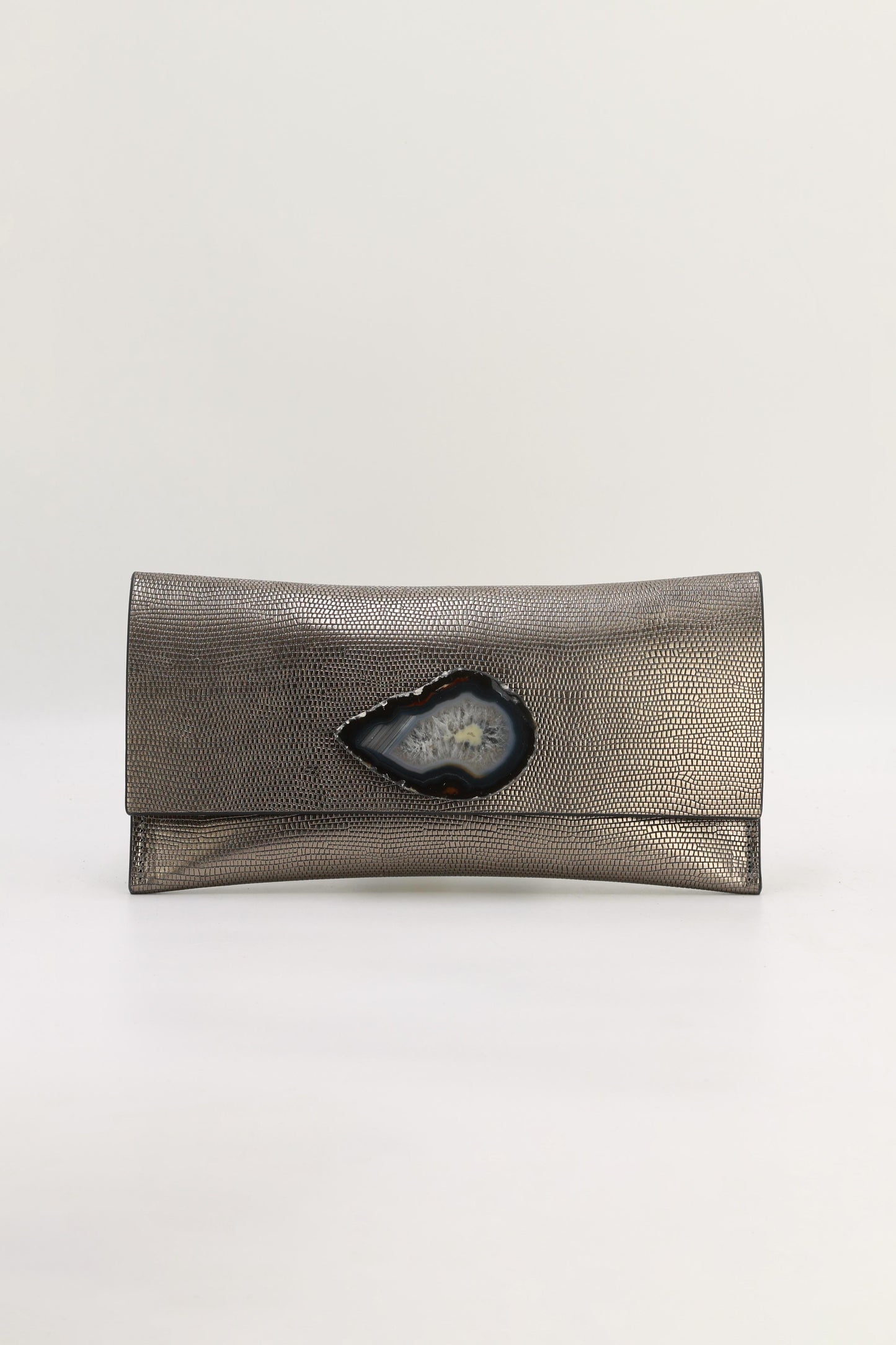 Cartera Mini Premium Grabado Plomo Ágata Natural