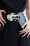 Caleta Black Oval Horn Belt