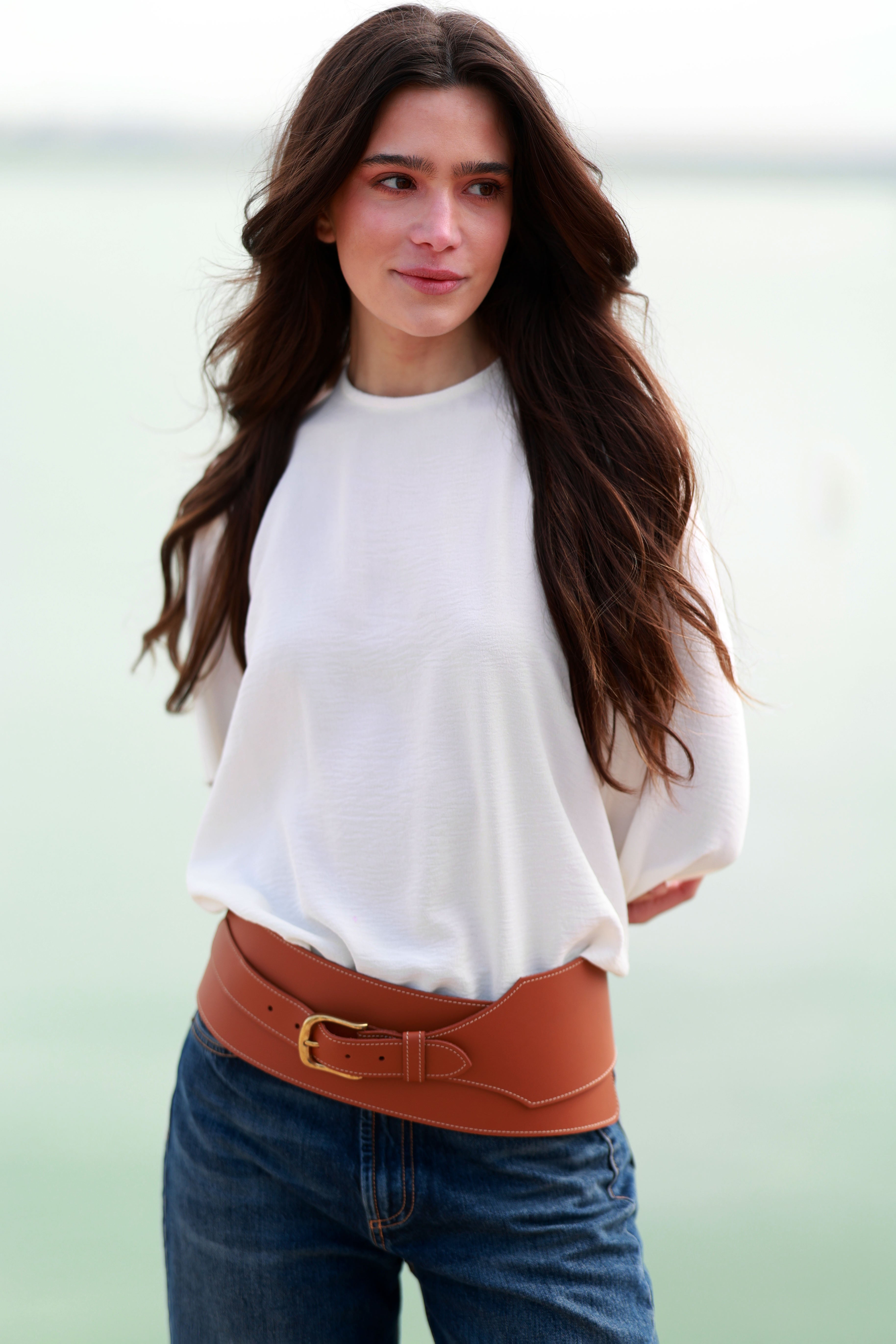 Caleta Camel Natural Agate Belt