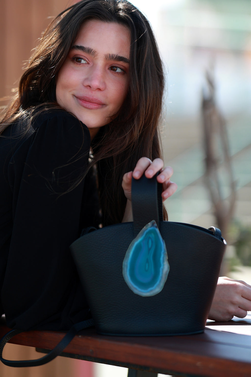 Bolso Zoe Negro Ágata Verde