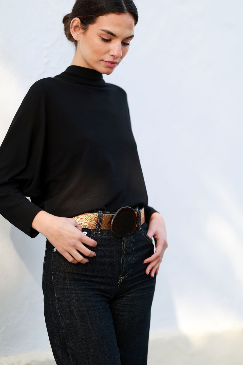 Cinturón Jeans Dorado - Ágata Natural