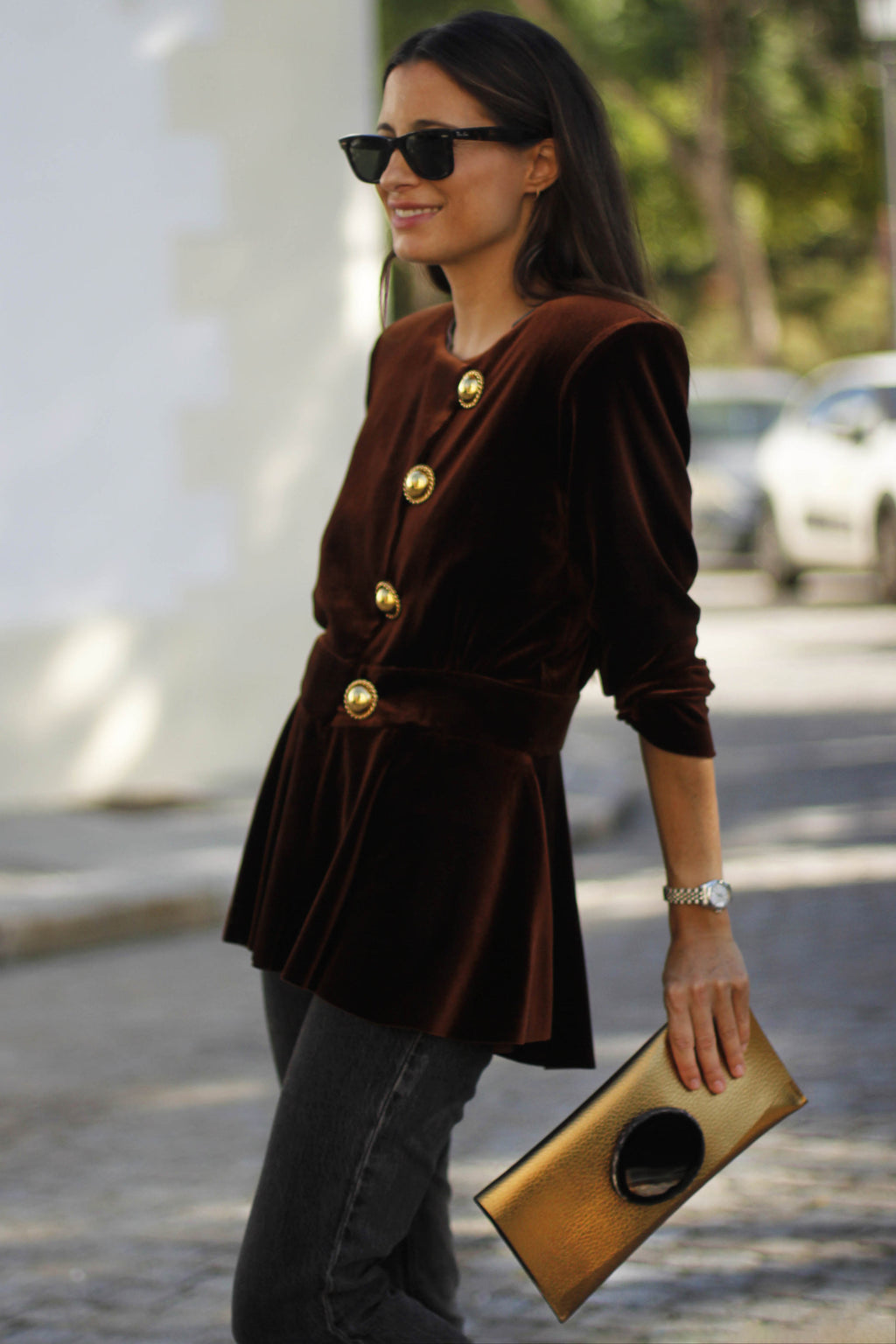 Cartera Maxi Dorada Ágata Natural