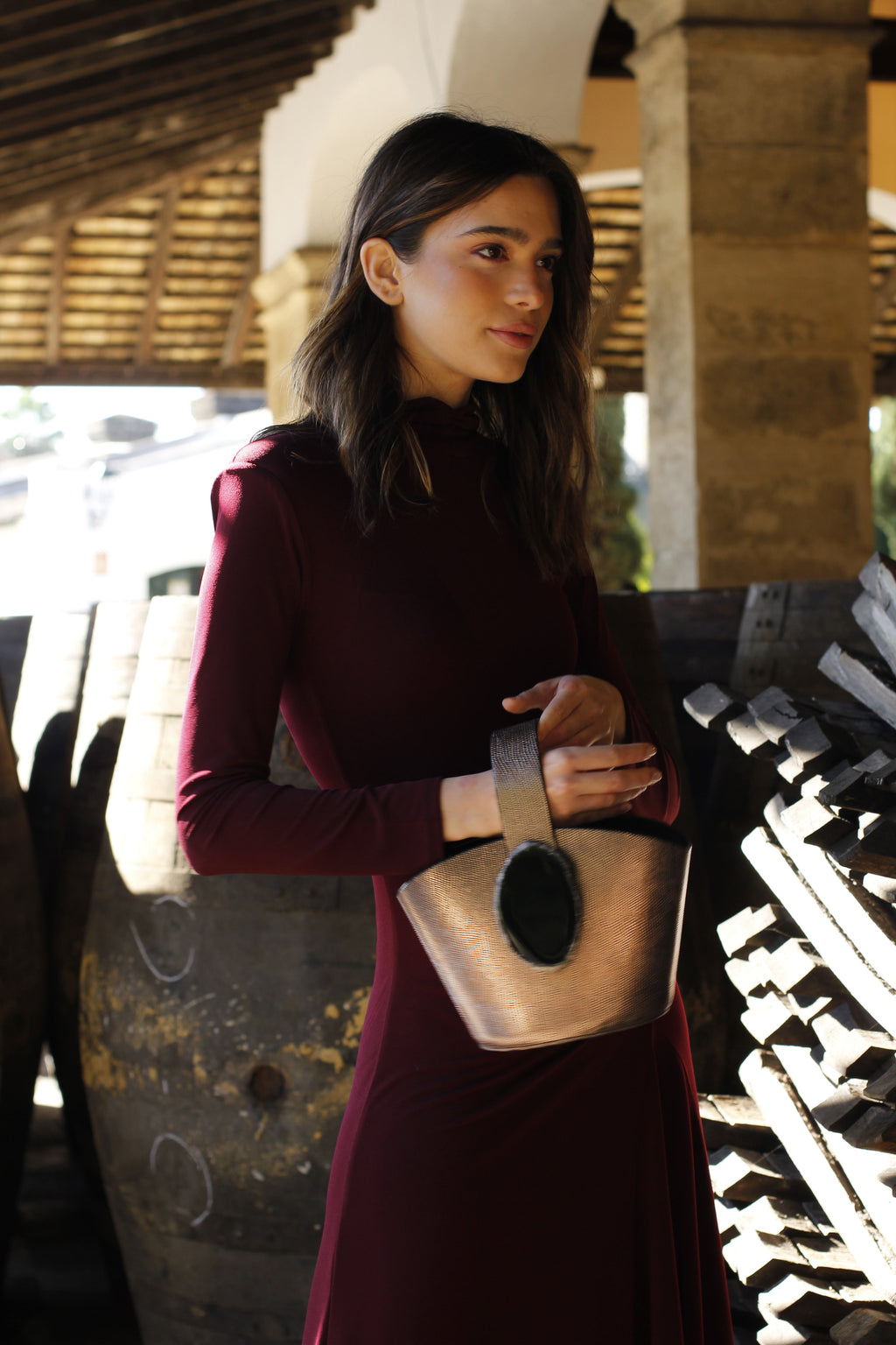 Bolso Zoe Grabado Plomo Ágata Natural