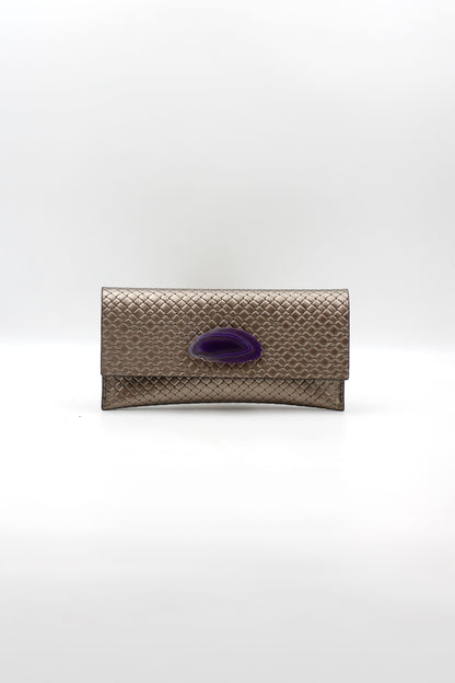 Cartera Mini Trenzado Plomo - Ágata Morada