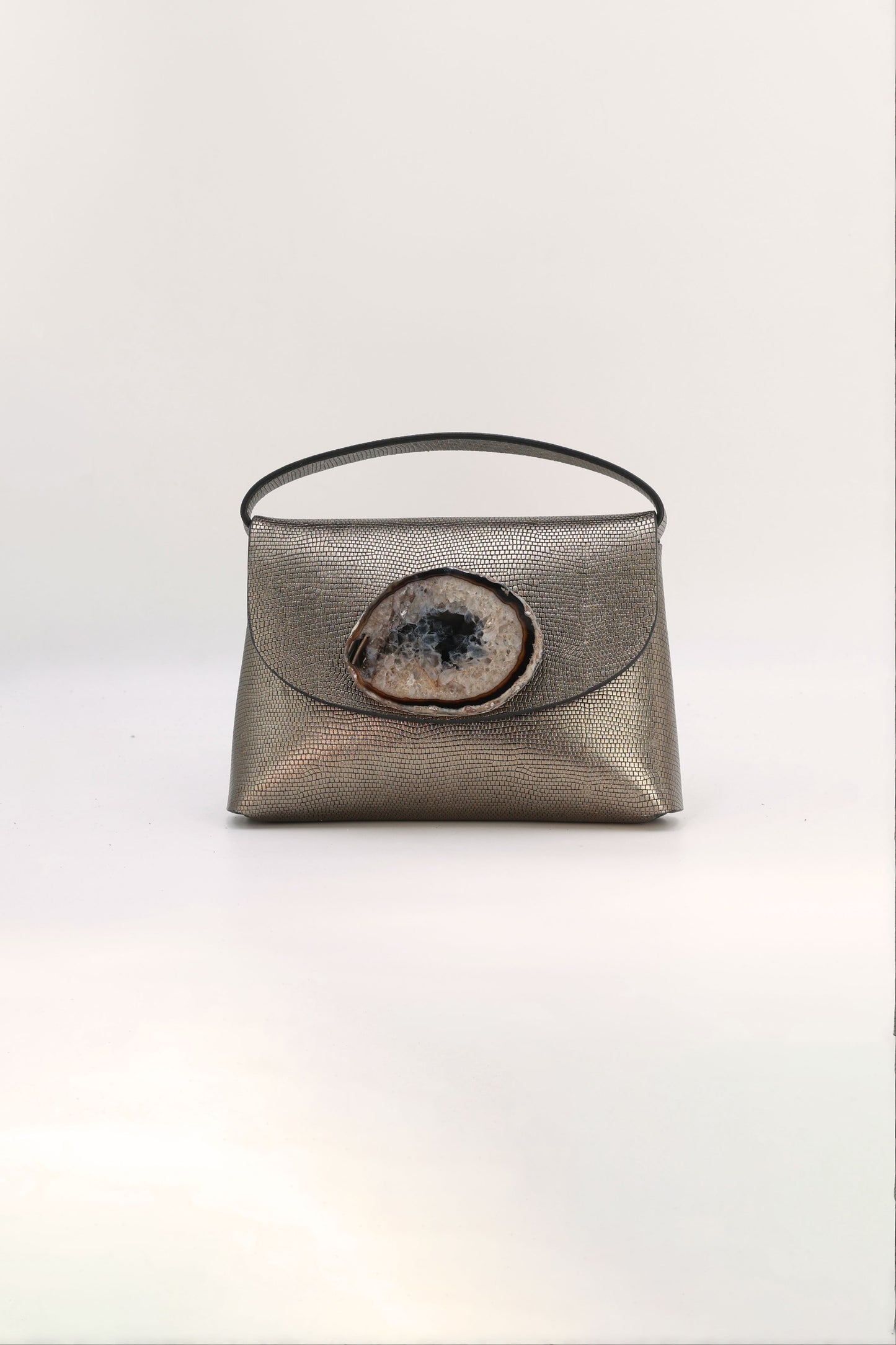Bolso Ori Grabado Plomo Ágata Natural