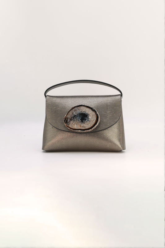 Bolso Ori Grabado Plomo Ágata Natural