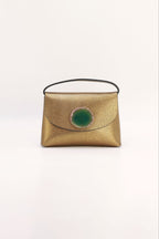 Bolso Ori Grabado Dorado Ágata Verde