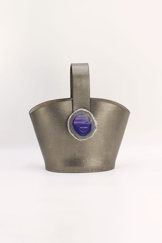 Bolso Zoe Grabado Plomo Ágata Morada