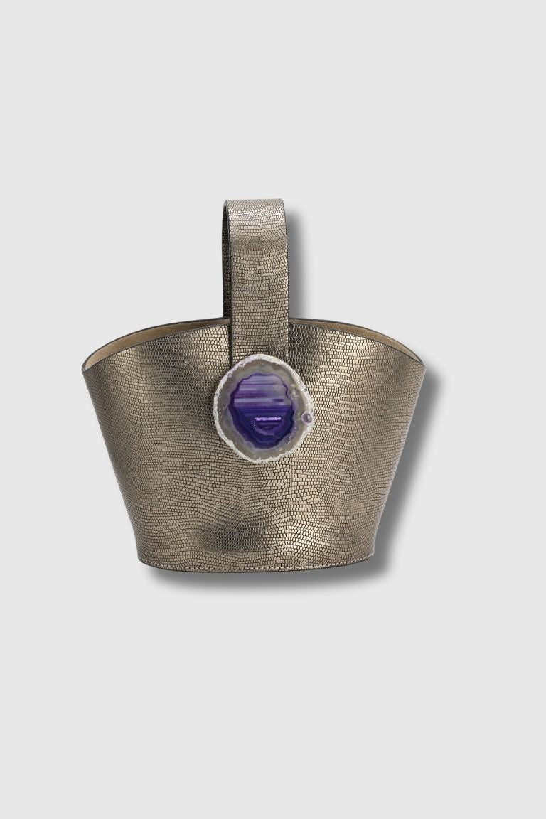 Bolso Zoe Grabado Plomo Ágata Morada