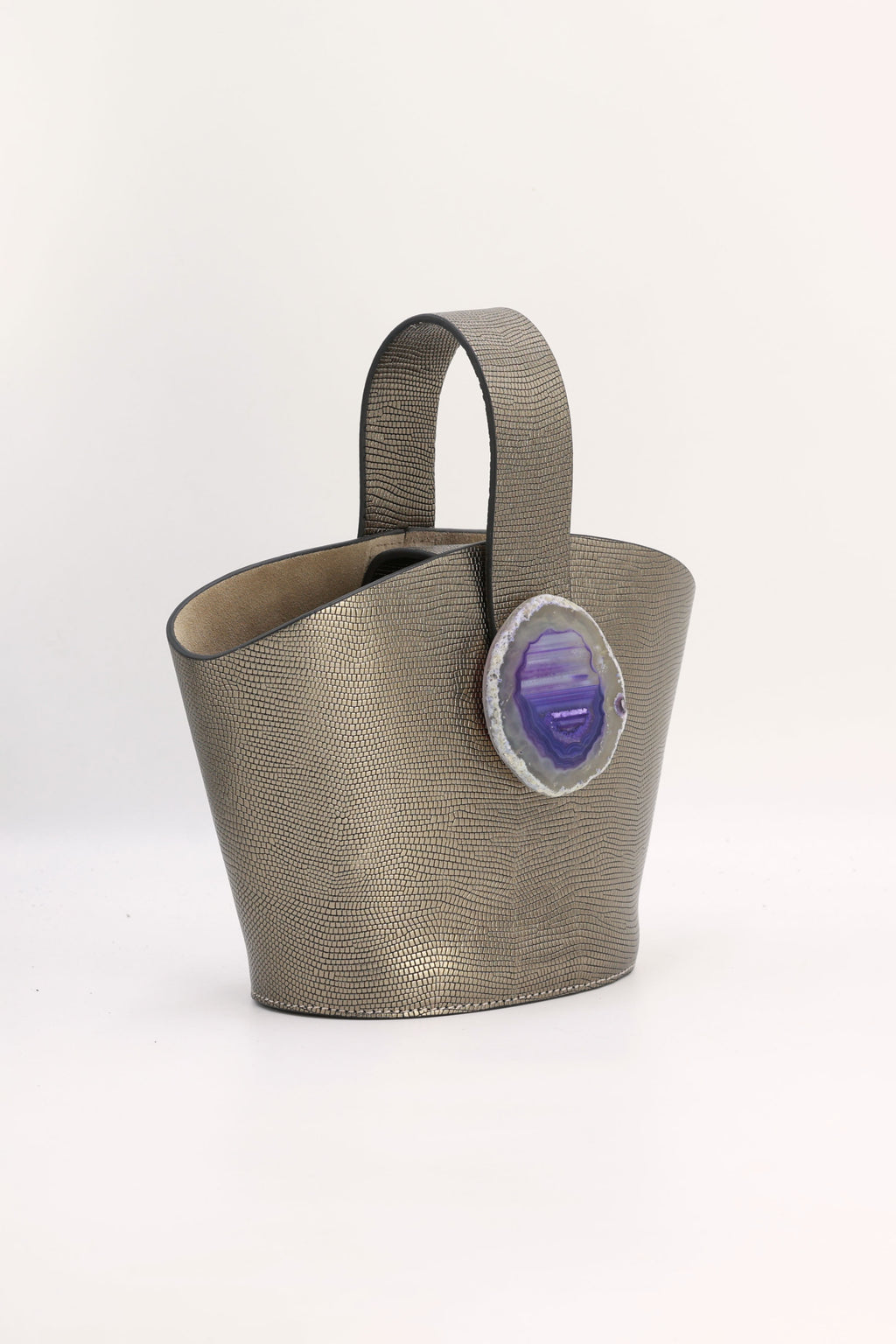 Bolso Zoe Grabado Plomo Ágata Morada