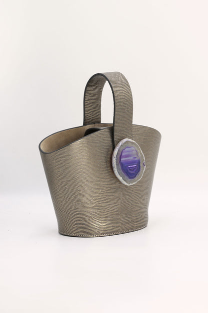 Bolso Zoe Grabado Plomo Ágata Morada
