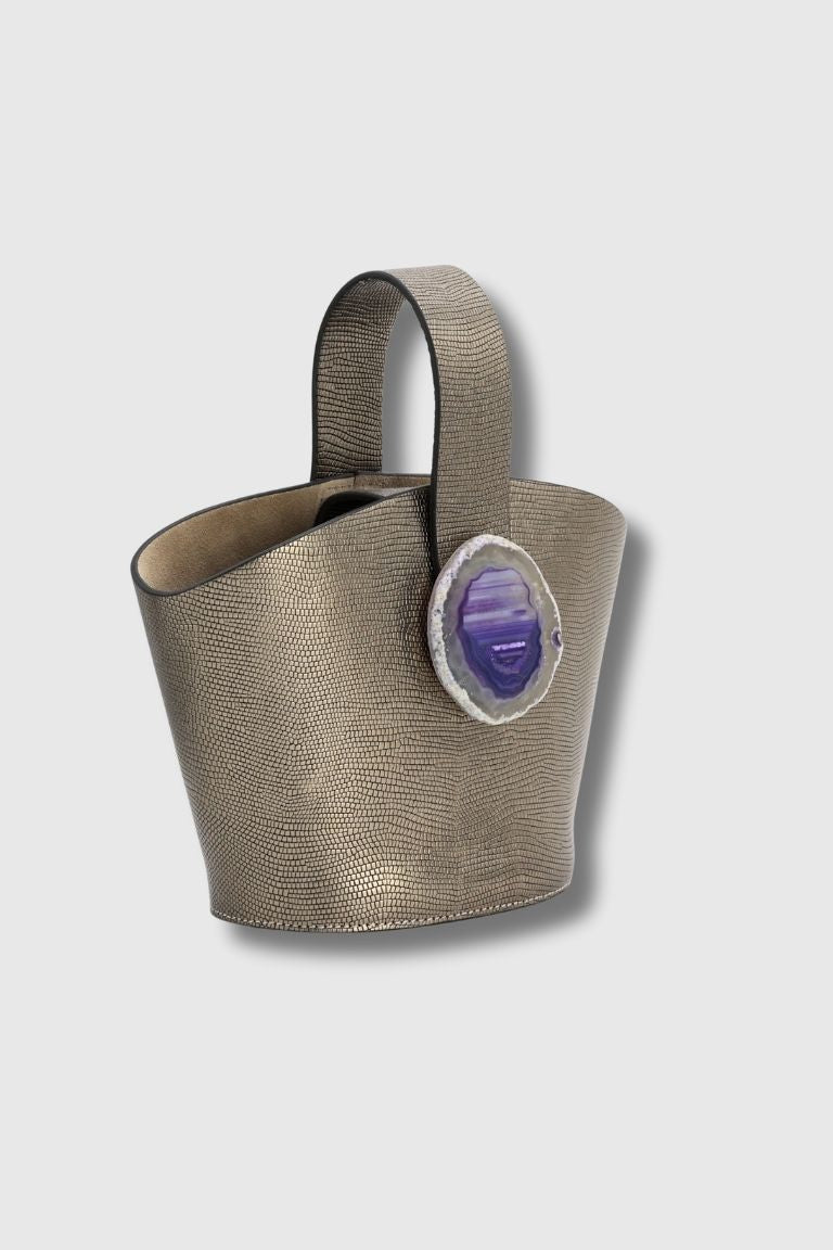 Bolso Zoe Grabado Plomo Ágata Morada