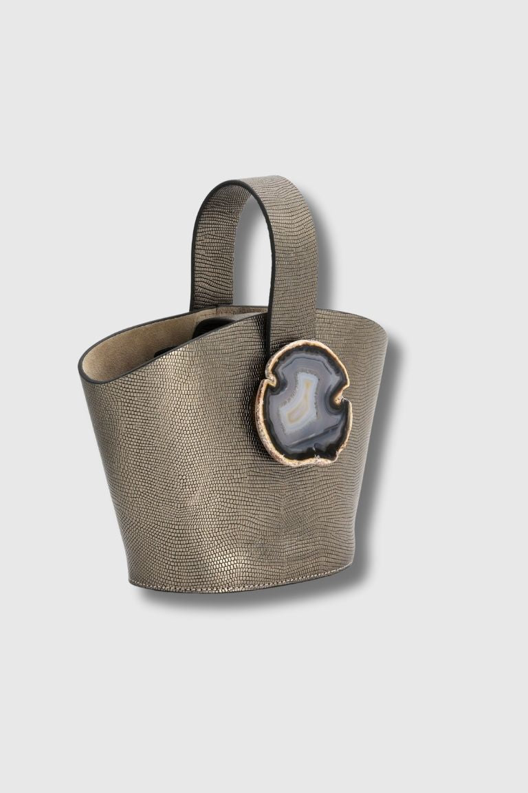 Bolso Zoe Grabado Plomo Ágata Natural