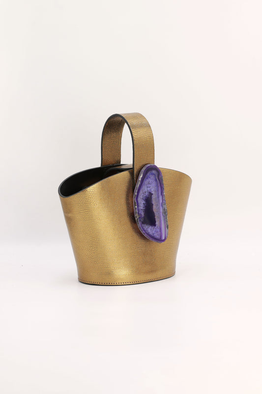 Bolso Zoe Grabado Dorado Ágata Morada