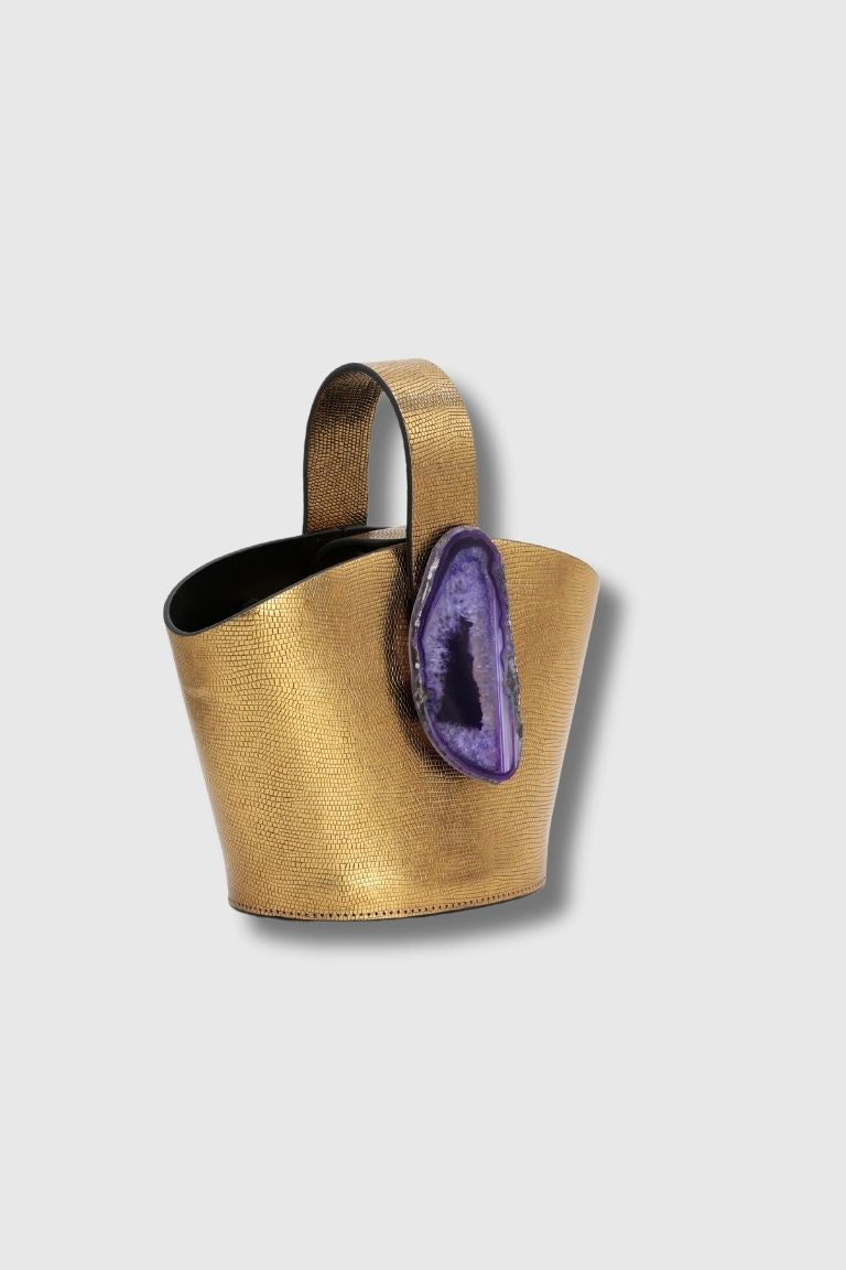 Bolso Zoe Grabado Dorado Ágata Morada