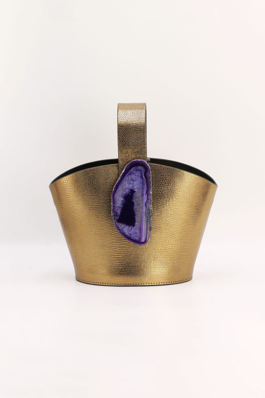 Bolso Zoe Grabado Dorado Ágata Morada