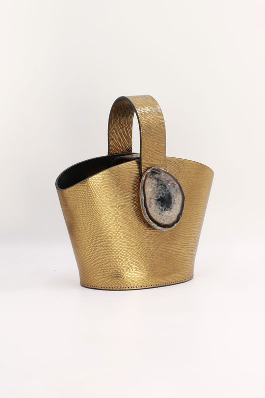 Bolso Zoe Grabado Dorado Ágata Natural