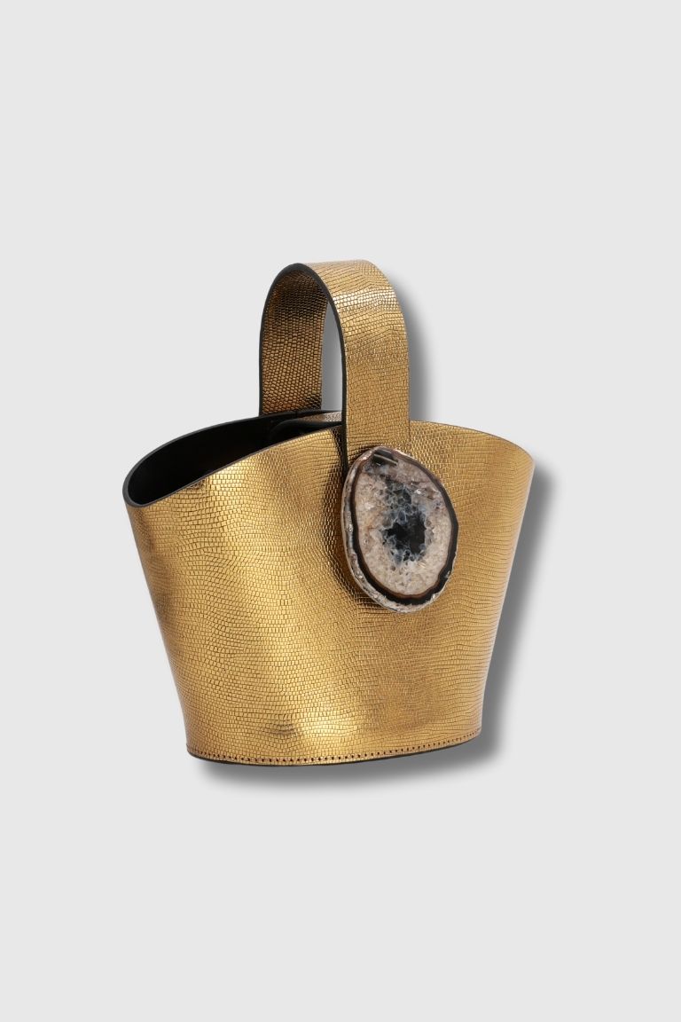 Bolso Zoe Grabado Dorado Ágata Natural