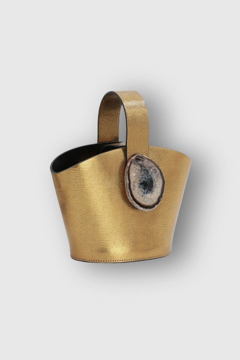 Bolso Zoe Grabado Dorado Ágata Natural