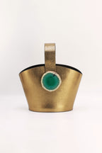 Bolso Zoe Grabado Dorado Ágata Verde
