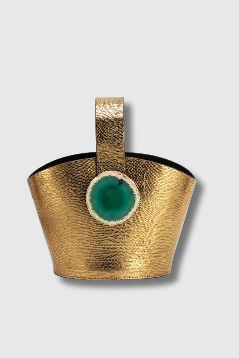 Bolso Zoe Grabado Dorado Ágata Verde