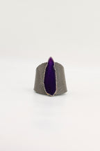 Brazalecue Grabado Plomo Ágata Morada