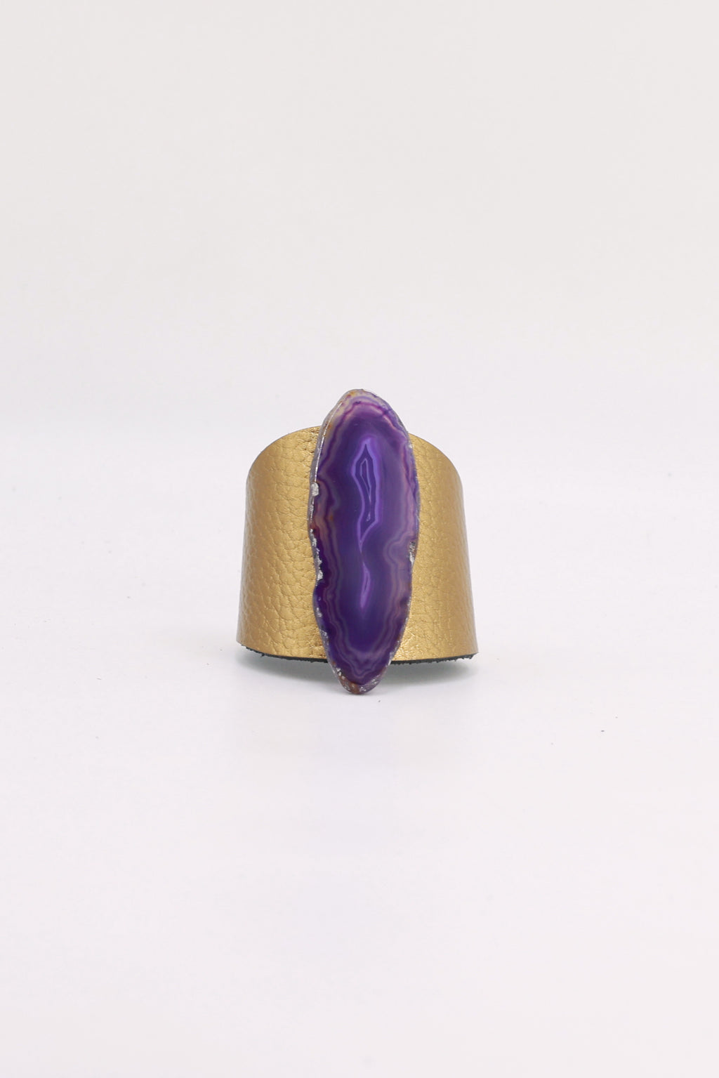 Brazalecue Dorado Ágata Morada