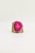 Brazalecue Dorado Ágata Rosa