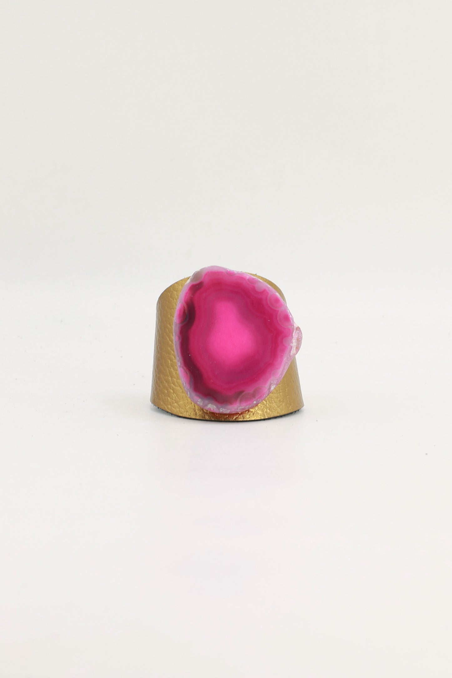 Brazalecue Dorado Ágata Rosa