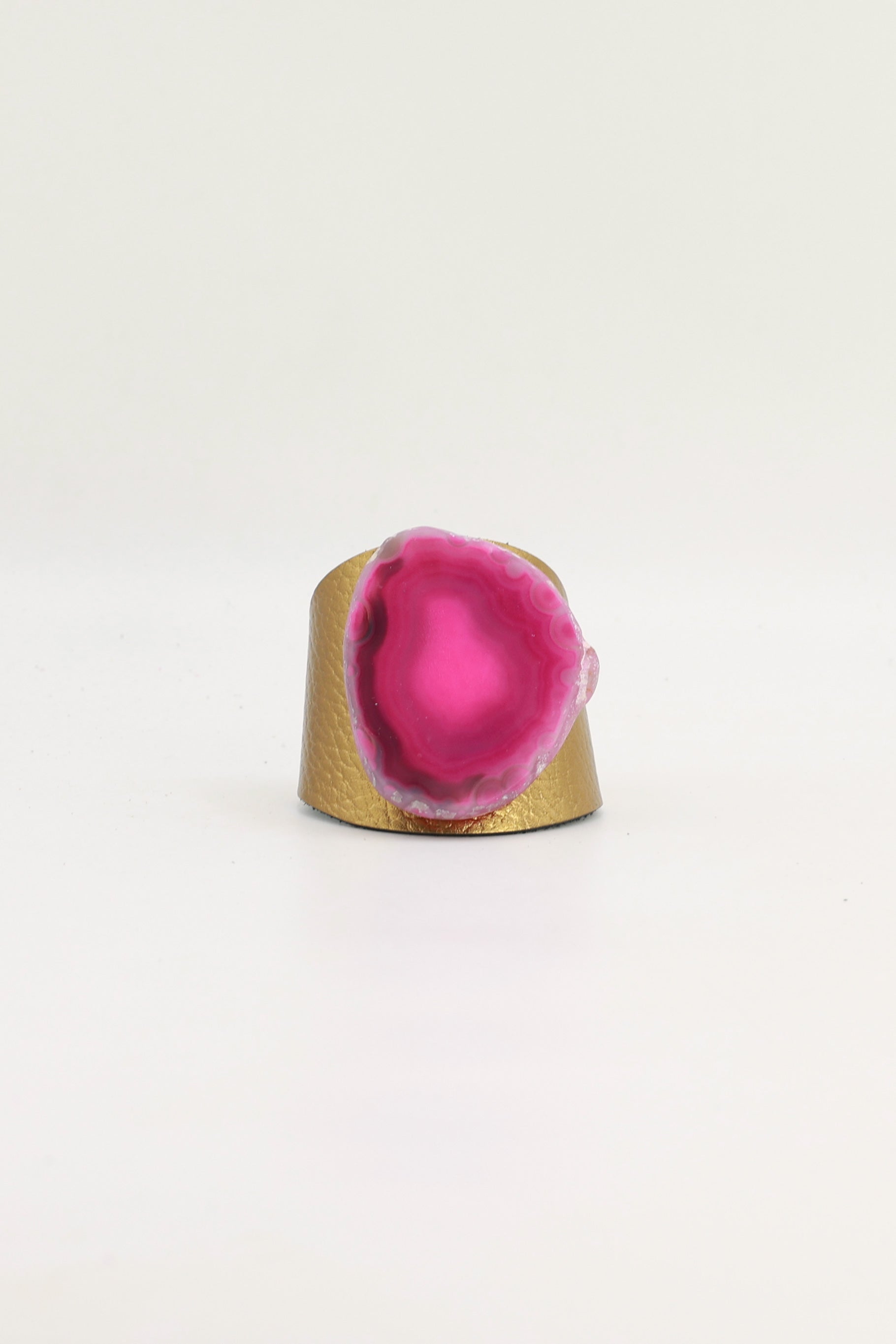 Brazalecue Dorado Ágata Rosa
