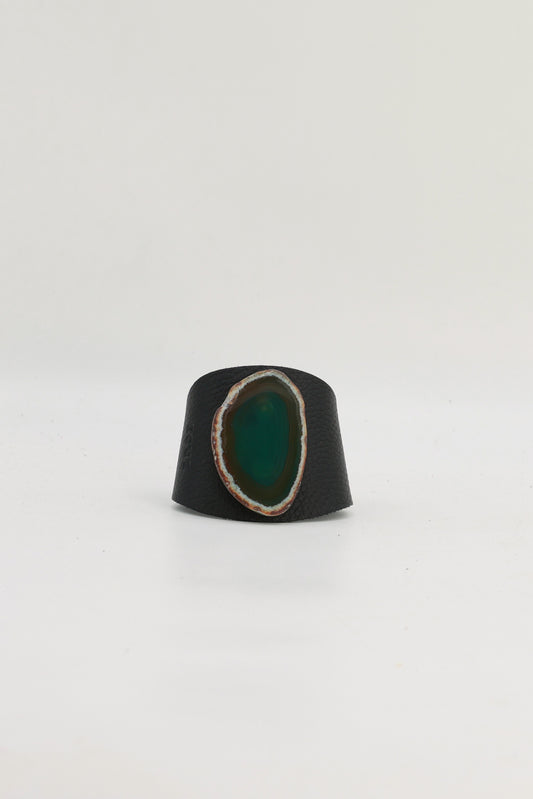 Brazalecue Negro Ágata Verde
