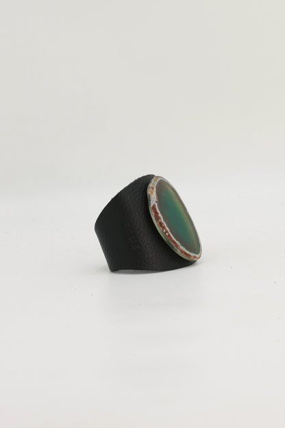 Brazalecue Negro Ágata Verde