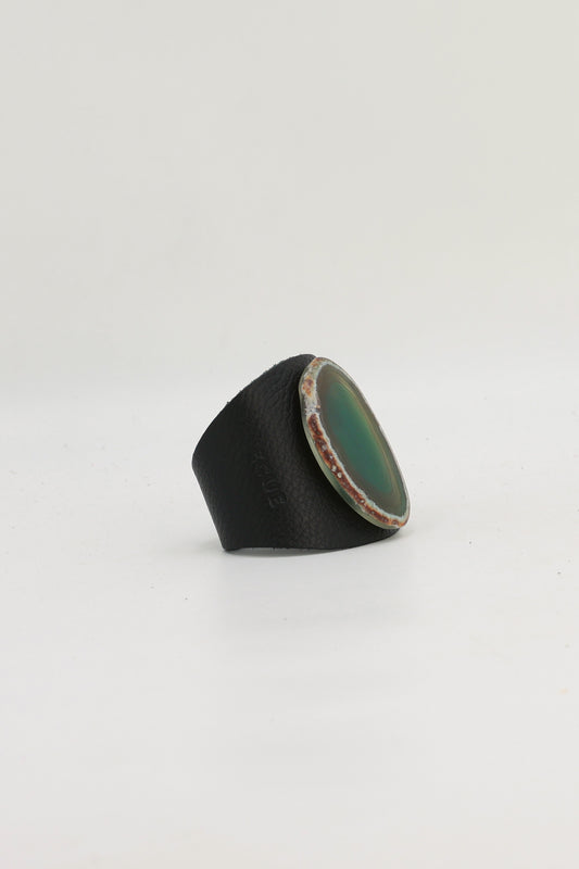 Brazalecue Negro Ágata Verde