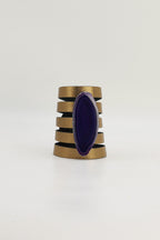 Brazalete Sol Dorado Ágata Morada