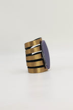 Brazalete Sol Dorado Ágata Morada