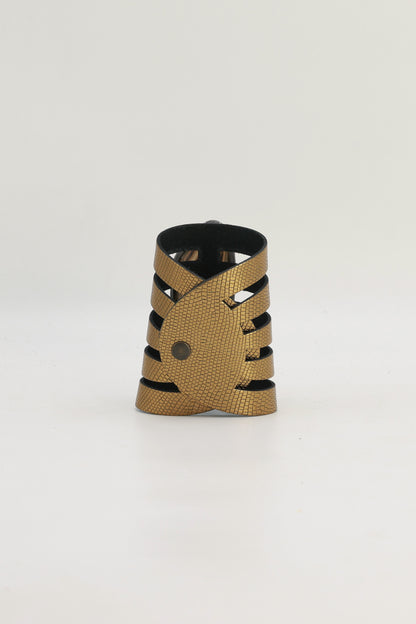 Brazalete Sol Dorado Ágata Azul