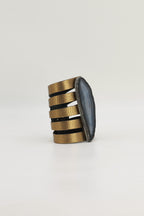 Brazalete Sol Dorado Ágata Natural