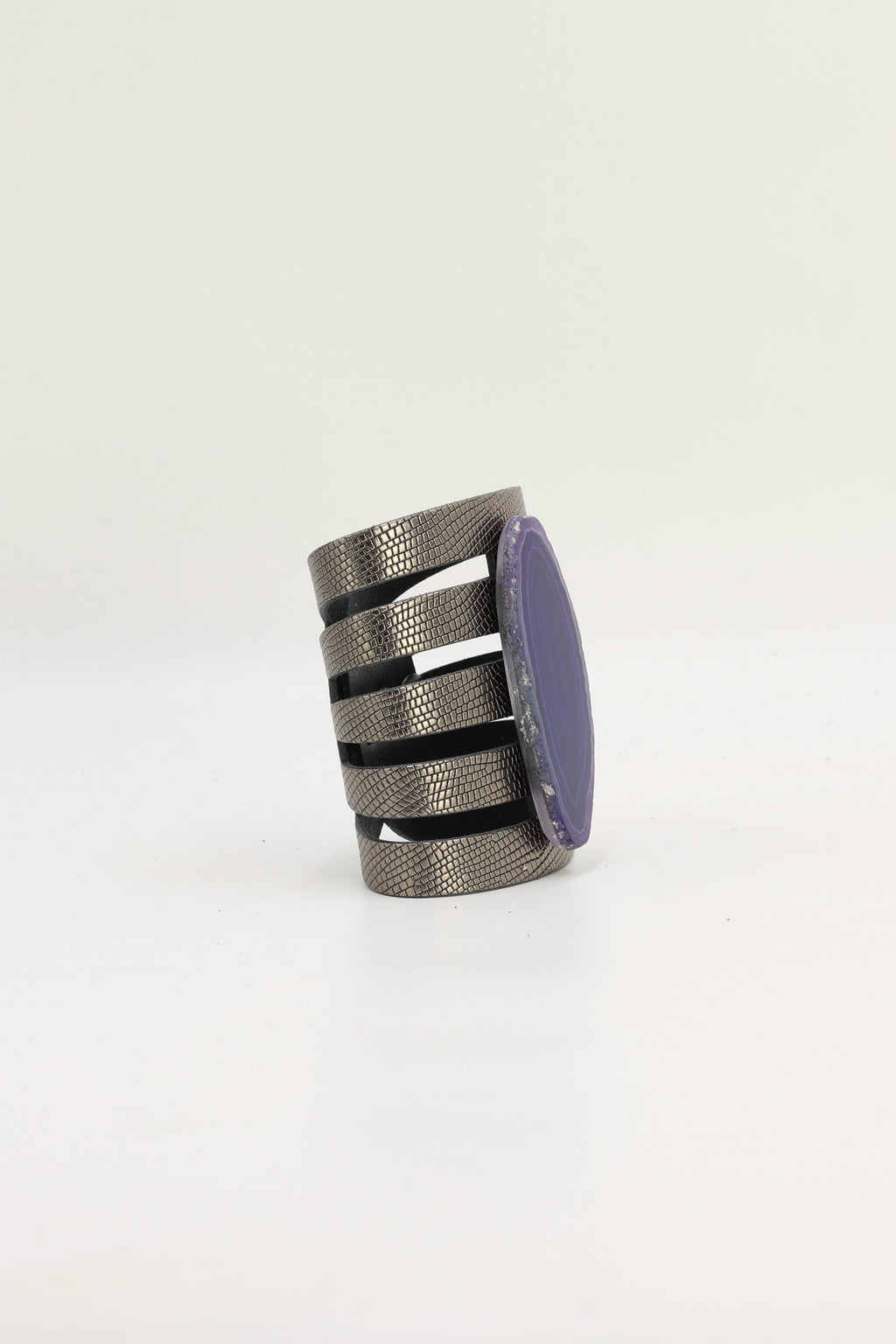 Brazalete Sol Plomo Ágata Morada